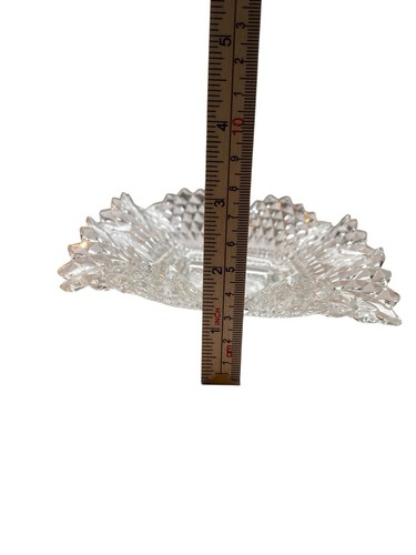 2 MCM Indiana Glass Clear Diamond Point Ruffle Edge Candy Trinket Dish *READ - Picture 11 of 11