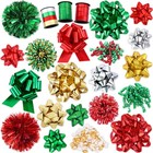 23PCS Christmas Gift Bows Decoration Set Xmas Pull Paper Present Bows Assortm...