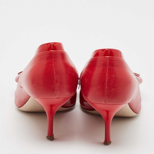 Miu Miu Pumps rot Lack und Leder Schleife Größe 39 - Bild 5 von 9