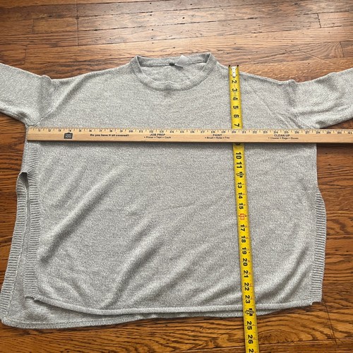 (2) H&M Divided Sweater Women's M Black/Gray Knitted Oversized Preppy Split Hem - Picture 8 of 9