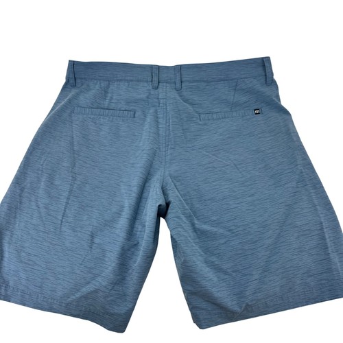 Travis Mathew Mens Size 36 Blue Heathered Golf Shorts Stretch Performance - Picture 3 of 8