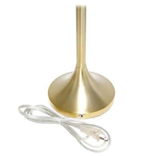 SIMPLE DESIGNS LT1076-GDW Gold Tapered Table Lamp with White Fabric Drum Shade - Picture 9 of 10