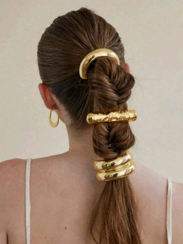 Boho Gold Hair Women Scrunchies Cuff Birthday Gifts Hair Accessories