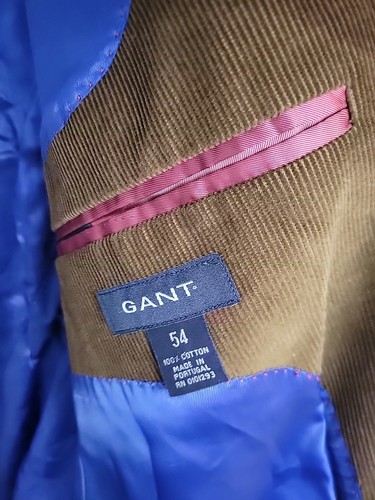 Giacca in velluto a coste Gant Needle marrone da uomo taglia UK 44 tasche quadrate preppy usa - Foto 8 di 11