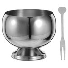  1 Set Stainless Steel Dessert Bowl - 9.5oz Footed Metal Ice Cream Bowl For