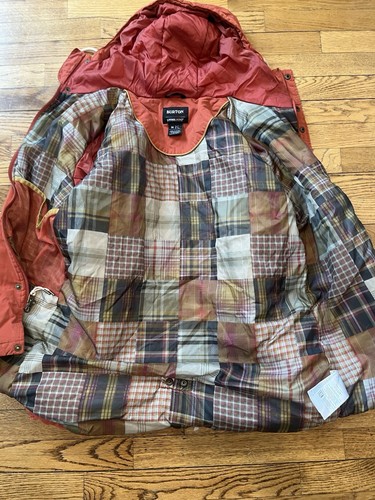BURTON Long Sleeve Hooded Jacket Living Lining Snowboard Medium Burnt Orange - Picture 14 of 19