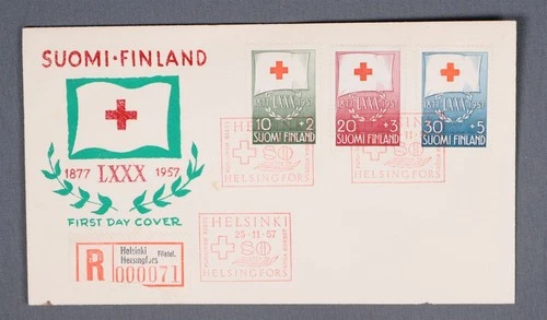 MayfairStamps Finland FDC 1957 Red Cross Combo First Day Cover aaw_32171