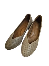 Vintage Pallua Women's Low Heel Taupe Leather Comfort Shoes EUR 37