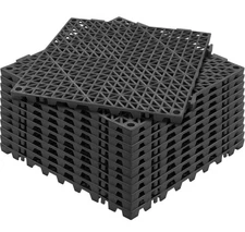 VEVOR Interlocking Drainage Floor Mat 12" x 12" PVC Non-Slip Floor Tiles 12 Pack