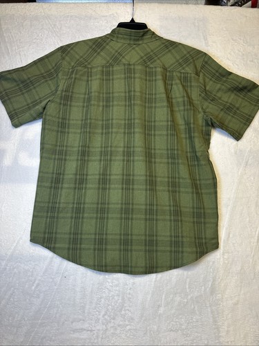 Orvis Shirt Men’s L Button Down Green Plaid Short Sleeve Pockets Outdoor Camp - Picture 8 of 8