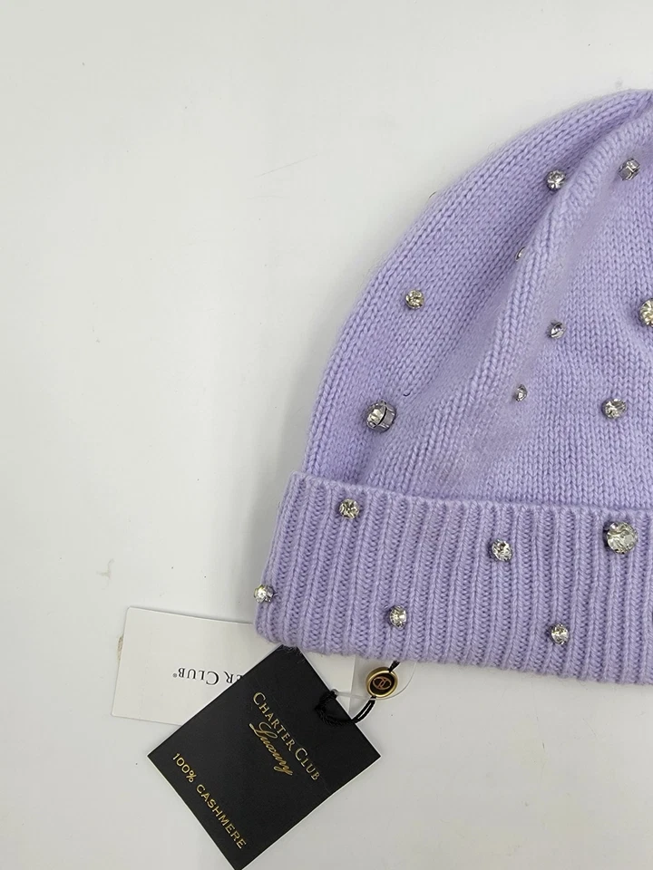 Женская шапочка с манжетами Charter Club из кашемира один размер цвет свежая орхидея - Изображение 3 из 4