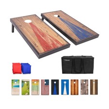 GoSports 4 x 2 ft Regulation Size Wood Cornhole Boards - 10 Vintage Wood Desi...