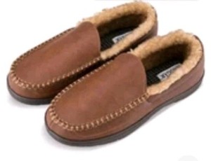 Haggar Men's Indoor/Outdoor Venetian Moccasin Slippers Size Large (9.5-10.5)
