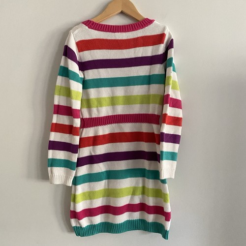 Gymboree Rainbow Sweater Dress Size 8 Striped Pockets Cute Fun Party Colorful - Picture 6 of 10