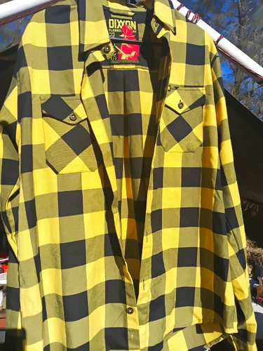 Dixxon Flannel Company Check Long Sleeve Button-Up Shirt Pockets Yellow Black LT - product listing photo
