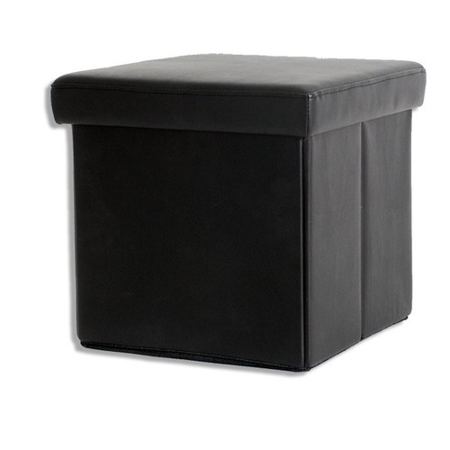 Sitzhocker - schwarz - Kunstleder - faltbar Hocker Fußhocker Sitzhocker - Bild 4 von 4