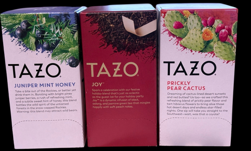 Tazo Teesorten Sampler Pack 3 Boxen - Wacholder Minze Honig - Joy - Kaktusfeige - Bild 3 von 4