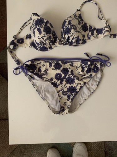 Schicker Bikini 42 C Blau/beige