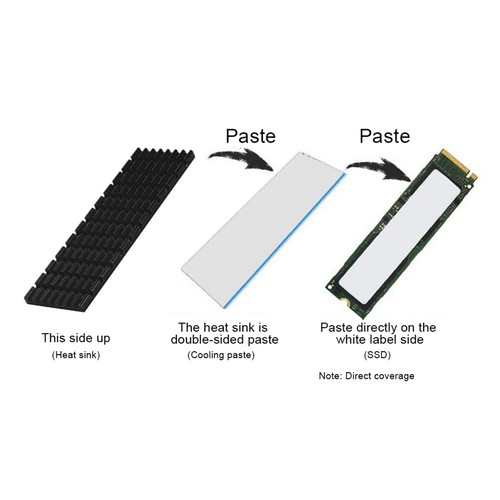 (Black) PCIE M.2 SSD 2280 Cool Flavor Cooler Applicable To Desktop Laptops - Zdjęcie 3 z 12