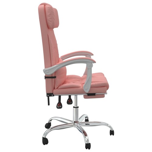 vidaXL Poltrona da Ufficio Massaggiante Reclinabile rosa in Similpelle - Foto 4 di 10
