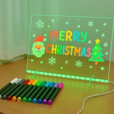 13.8  X10  LED Drawing Board with 12 Markers  4 Light UP Modes  7 Colors  A...
