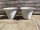 2 Vintage Enamel Large  Pots Ideal Garden Planters