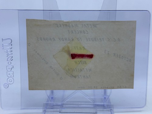 1982 Metallica "Metal Madness" Ticket/Handzettel Billy Barty’s Roller Fantasy RAR - Bild 2 von 2