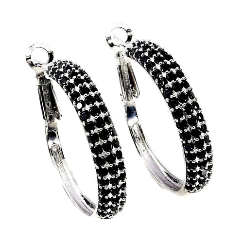 925 Sterling Silver Earrings Round Black Spinel 2mm Natural Gemstone Jewelry