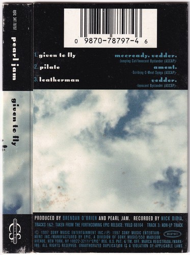 Pearl Jam Given To Fly Cassette 1998 1st Edition 34T 78797 - Picture 2 of 6