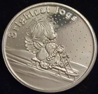 Brightest Joys Holiday Angel Sled 1 Troy Oz .999 Fine Silver Medal Round Coin
