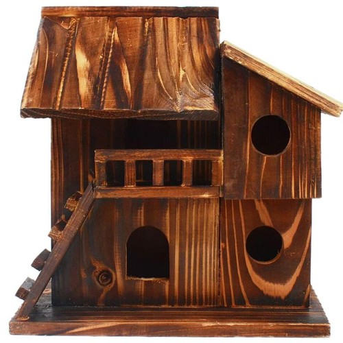 Squirrel House Wooden Nesting Box Outdoor Safe Bird Shelter Protector - Picture 8 of 11