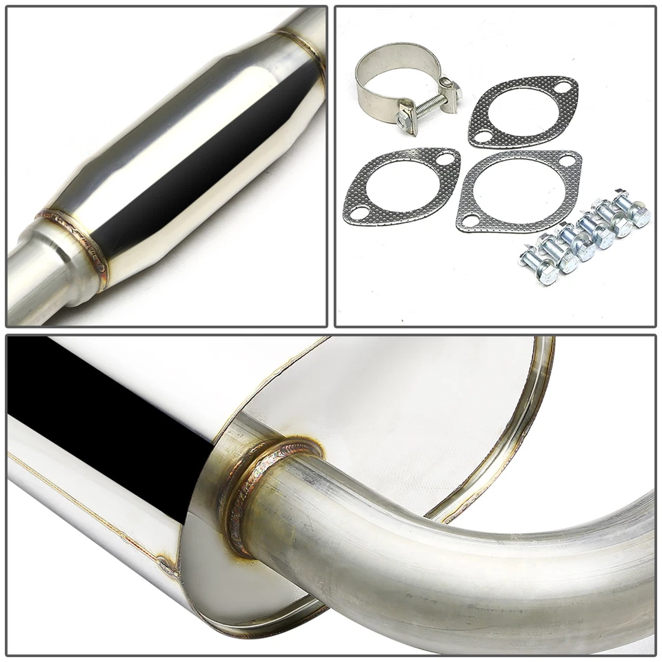 SILENCIADOR PUNTA ENROLLADA DOBLE 4" SISTEMA DE ESCAPE CATBACK PARA 09-15 NISSAN MAXIMA V6 A35 Foto 3 de 4