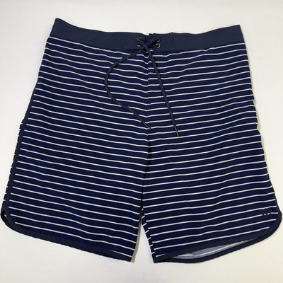 #ad Coolibar Swim Trunks Mens 38 Navy White Falcon Board Shorts UPF50 Unlined