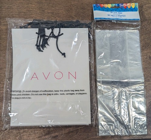 Lote de bolsas de regalo de compras con mango de papel Avon bolsas de botín transparentes de 10" x 8" de alto de 16" x 8" - Imagen 11 de 23