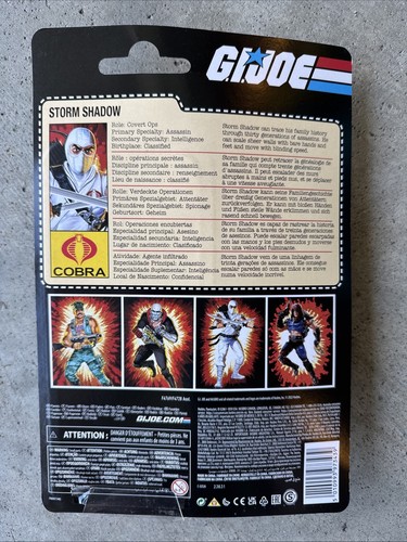 Figura de acción Hasbro G.I Joe Classified Series Retro Storm Shadow Cardback 6" - Imagen 3 de 5