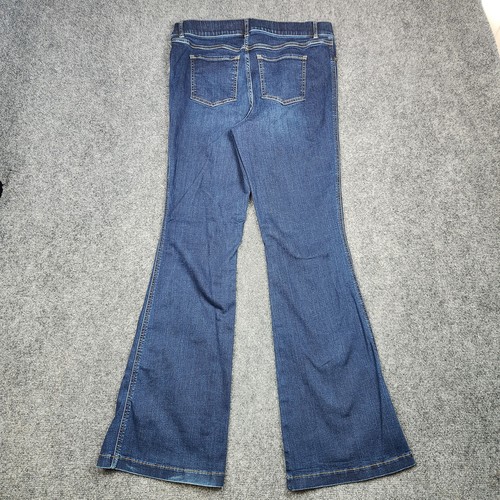 Spanx Jeans Damen XL blau Schlag Stretch High Rise Pull On Bootcut Denim Hose - Bild 4 von 18