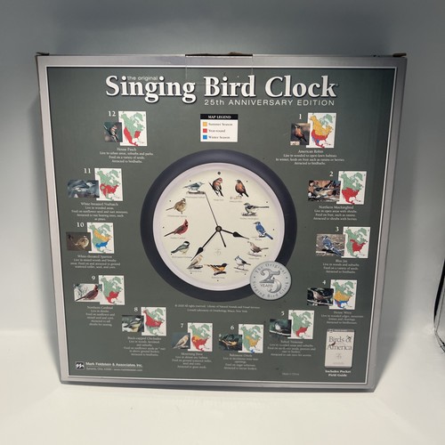 Singing Bird Clock Songs 13" Audubon 25th Anniversary Complete in Box - Picture 2 of 2