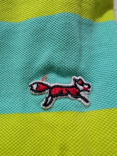 #0018 Retro Fox Polo Shirt XXL CLASSIC Fit GREEN AND AQUA BLUE 100% Cotton  NWT - Picture 4 of 5