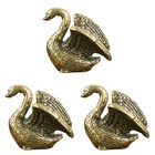 Set of 3 Boho Decor Animal Decorationsbrass Swan Vintage Sculptures