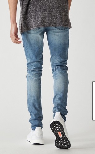Pacsun Herren leichte Biker Stacked Skinny Moto Distressed Denim Jeans 28X30 Edgy - Bild 4 von 9