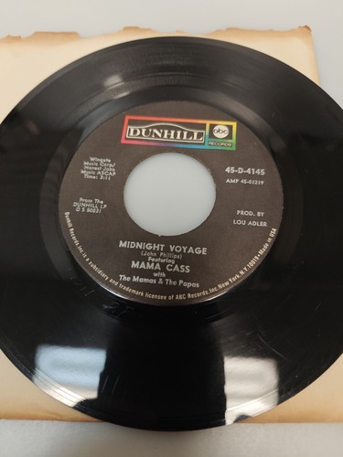 Mama Cass Elliot Dream A Little Dream Of Me Midnight Voyage VG+ VG 45 Record - Picture 4 of 7