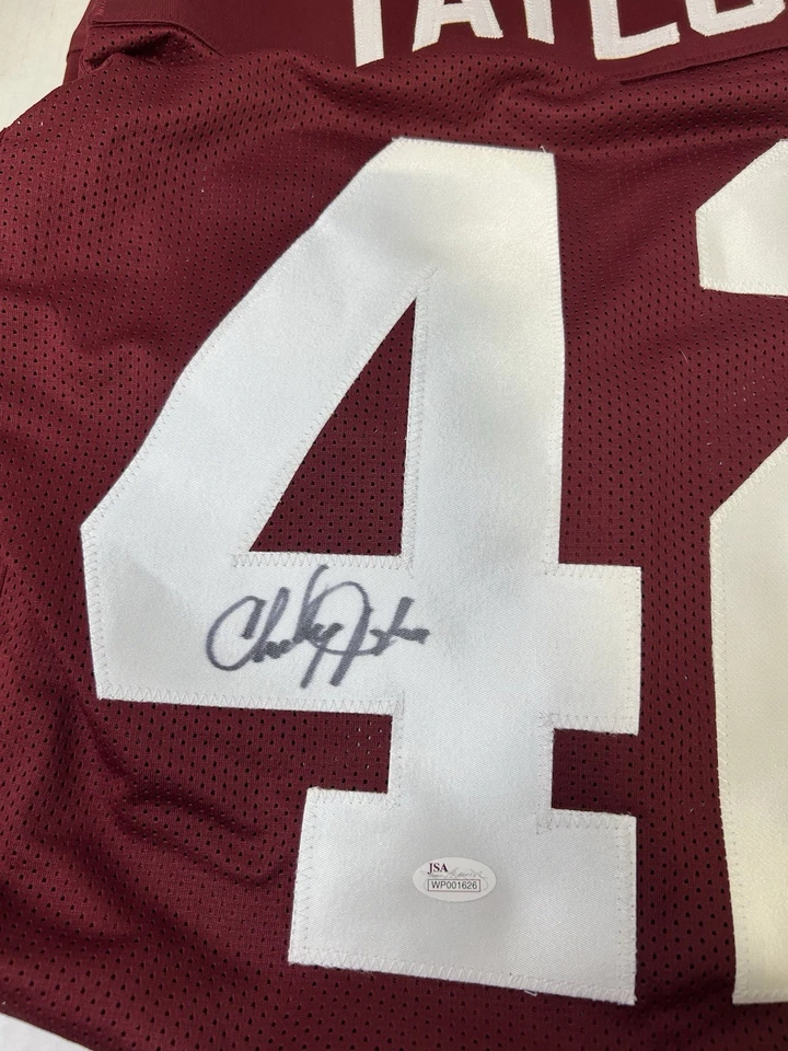 查理·泰勒华盛顿红皮队 #42 签名定制球衣 JSA 正品证书 C2 — 第 2/4 张图片