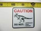 DO NOT APPROACH FEED HARASS DINOSAUR SMALL STICKER DECAL FUNNY FOR WALL DOOR