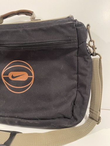 Vintage Nike Basketball Black Canvas Messenger Laptop Bag NIKE Old Basketball - Picture 18 of 19