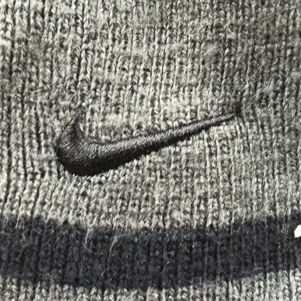 Nike Youth Beanie Hat Boys One Size Embroidered Logo Casual Cozy Gray Knit - Image 2 of 4