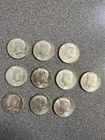 (10) 1964 Kennedy Half Dollars 90% Silver Circulated Ungraded Lot of 10
