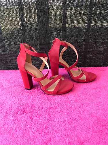 TOP MODA Women’s shoes Red High Heels Open Toe - Size 6.5 - Picture 7 of 11