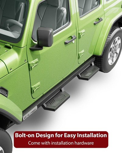 Running Boards for 2018-2024 Jeep Wrangler JL 4 Door Drop Side Steps Truck Bars - Picture 6 of 9