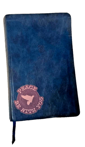 Holy Bible KJV Red letter Edition Nelson Blue Leatherette 2017 w/ peace sticker - Picture 1 of 3