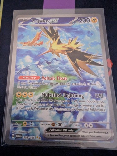 Pokémon TCG Zapdos ex Scarlet & Violet-151 202/165 Holo Special Illustration 